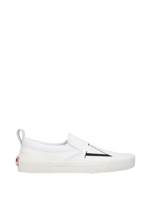 Valentino Garavani White Fabric Slip-On Loafers - EU39.5/US6.5