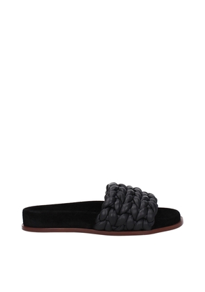 Chloé Black Leather Slippers - EU37/US7