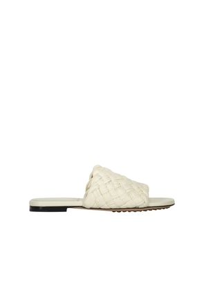 Bottega Veneta White Lamb Leather Mules - EU35/US5