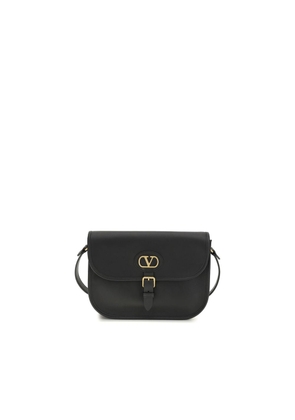 Valentino Garavani Black Calf Leather Bos Taurus Shoulder Bag