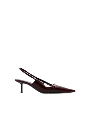 Saint Laurent Burgundy Calfskin Mid Heel Pumps - EU35/US5