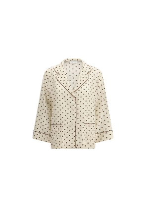 P.A.R.O.S.H. Cream Silk Pattern Shirt - L