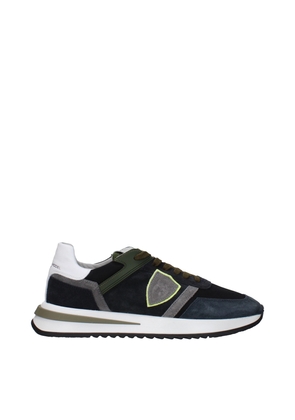 Philippe Model Blue Leather Low Top Sneakers - EU40/US7