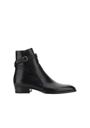 Saint Laurent Black Calfskin Ankle Boots - EU39.5/US6.5
