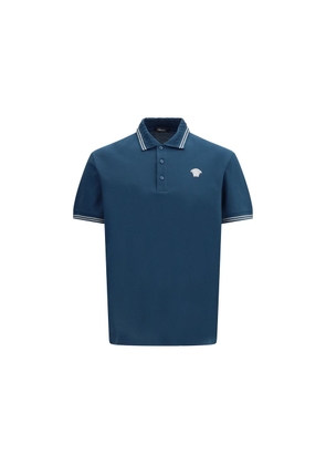 Versace Blue Cotton Polo Shirt - L