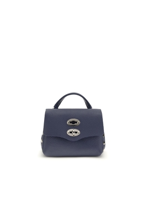 Zanellato Blue Calf Leather Bos Taurus Shoulder Bag