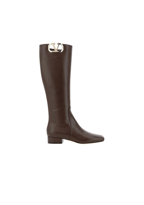 Valentino Garavani Brown Calfskin Lace-Up Boots - EU35.5/US5.5