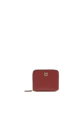 PINKO Bordeaux Calf Leather Bos Taurus Wallet