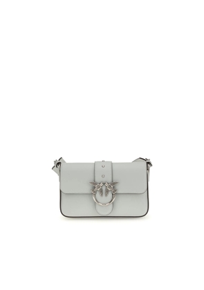 PINKO Gray Calf Leather Bos Taurus Shoulder Bag