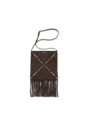 Valentino Garavani Brown Suede Leather Shoulder Bag
