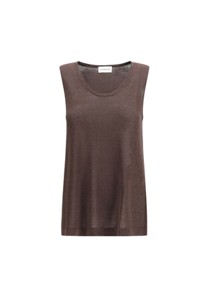 P.A.R.O.S.H. Brown Linen Tank Tops - M
