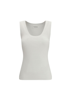 P.A.R.O.S.H. Cream Cotton Tank Tops - L