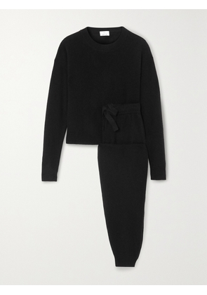 Allude - Wool And Cashmere-blend Sweater And Track Pants Set - Black - x small,small,medium,large