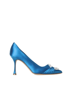 Manolo Blahnik Blue Silk High Heel Pumps - EU35/US5