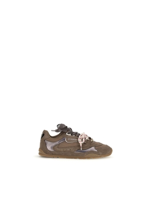 PINKO Brown Calf Leather Bos Taurus Chunky Sneakers - EU36/US6