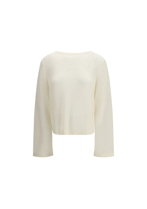 Allude White Fleece Wool Sweatshirt - M