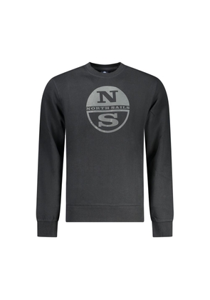 North Sails Black Cotton Men Sweatshirt - S