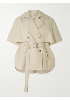 Max Mara - Sigfrid Belted Double-breasted Cotton Cape - Neutrals - S/M,M/L