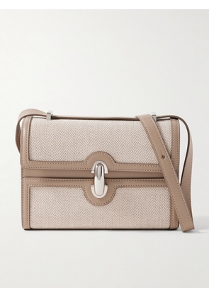 Savette - Symmetry 19 Leather-trimmed Herringbone Linen Shoulder Bag - Neutrals - One size