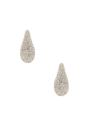 BaubleBar Ella Earrings in Rhinestone in Metallic Gold.