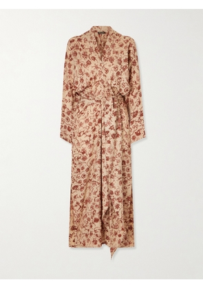 Loro Piana - Laura Floral-print Silk Midi Dress - Red - IT36,IT38,IT40,IT42,IT44,IT46,IT48