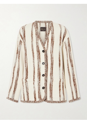 Loro Piana - Wave Guava Striped Bouclé Jacket - Brown - IT36,IT38,IT40,IT42,IT44,IT46