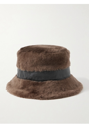 Gigi Burris - Molly Leather-trimmed Shearling Bucket Hat - Brown - One size