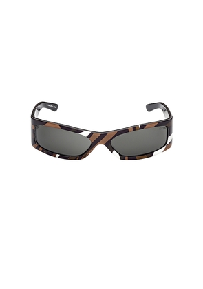 Emilio Pucci Rectangle Sunglasses in Brown.