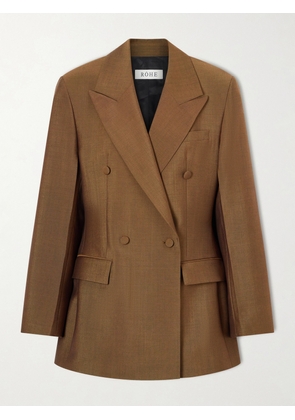 RÓHE - Double-breasted Wool And Mohair-blend Blazer - Brown - FR 34,FR 36,FR 38,FR 40,FR 42,FR 44