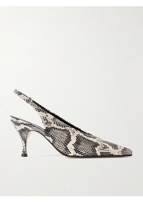 Aeyde - Carla Snake-effect Leather Slingback Pumps - Animal print - 37.5,39.5,39,35,42,36.5,38,37,38.5,41.5,40,36,40.5,41