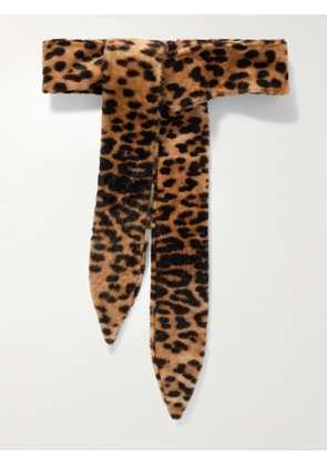 Nour Hammour - Sash Leopard-print Shearling Belt - Animal print - One size