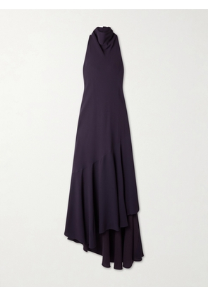 Alaïa - Open-back Asymmetric Ribbed Jersey Maxi Dress - Purple - FR 34,FR 36,FR 38,FR 40