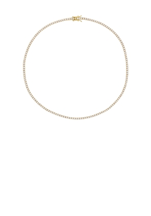 Alexa Leigh Everyday Tennis Necklace in Metallic Gold.