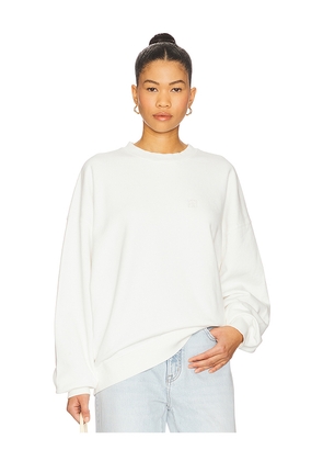 ANINE BING Miles Sweatshirt Framed Monogram in White. Size S. Also in M.