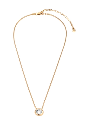 Ettika Donut Crystal Pendant Necklace in Metallic Gold.