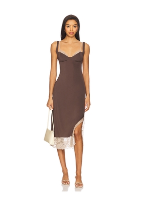 Free People x Intimately FP Party Crasher Midi Slip Dress In Mushroom & Double Espresso in Brown. Size M. Also in L.