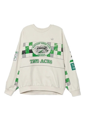 adidas checkers-print sweatshirt - White
