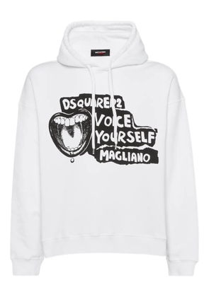 DSQUARED2 x Magliano slogan-print hoodie - White
