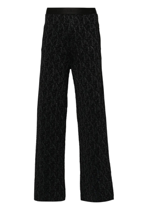 Palm Angels monogram-jacquard knitted trousers - Black