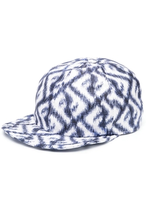 FENDI FF logo-print silk baseball cap - Blue