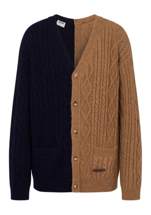 Moschino cable-knit two-tone cardigan - Black
