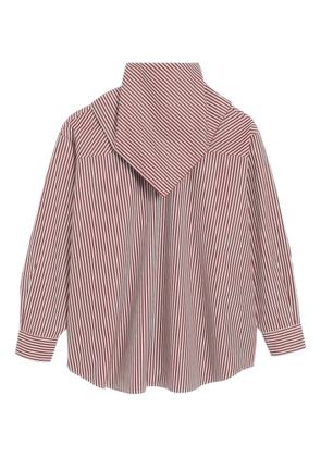 AMI Paris striped-pattern bandana-collar cotton shirt - Red