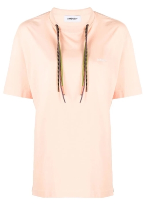 AMBUSH multi-cord logo-print T-shirt - Orange