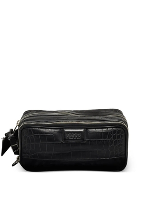 Gianfranco Ferré Pre-Owned crocodile-embossed leather pouch - Black