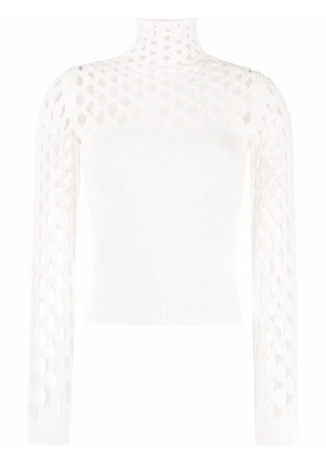 Valentino Garavani open-knit roll-neck top - Neutrals