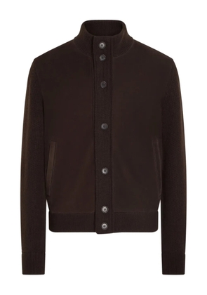 Zegna button-fastening panelled cardigan - Brown