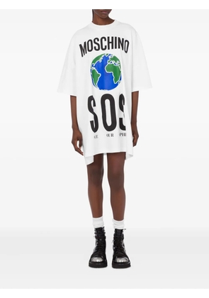 Moschino globe-print T-shirt mini day dress - White