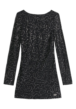 Tommy Jeans long-sleeves floral-pattern mini dress - Black