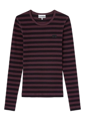 GANNI striped top - Brown