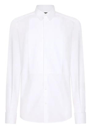 Dolce & Gabbana Gold-fit cotton tuxedo shirt - White